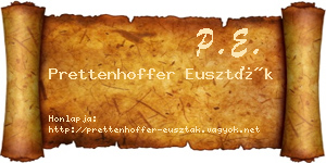 Prettenhoffer Euszták névjegykártya